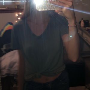 army green casual shirt